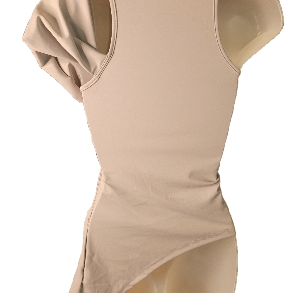 Medusa Lt Gray Sleeveless Top With Twist Tie On Side Assymetrica Stretchy XS - Picture 4 of 4